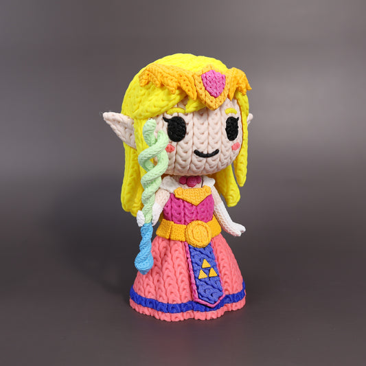 Princess Zelda Crochet / Knitted Style Display Figure